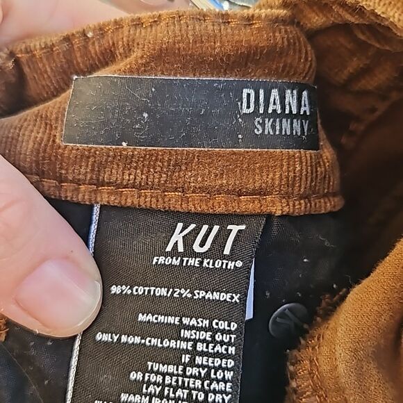 Kut from the Kloth Diana Skinny brown corduroy pants size 4 - Picture 6 of 6